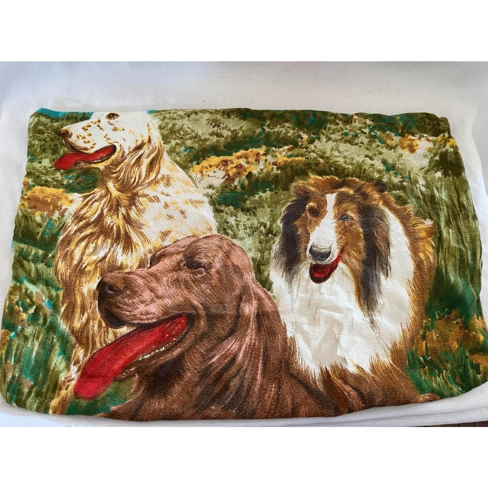 Vintage Dogs Fabric Pillow Cover 18x13"